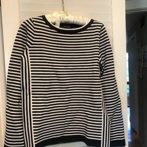 Ann Taylor Navy & White Striped Sweater